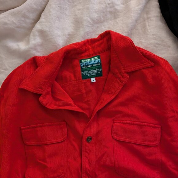 Flannel Overshirt (Mustang Red), L Large - Picture 6 of 7